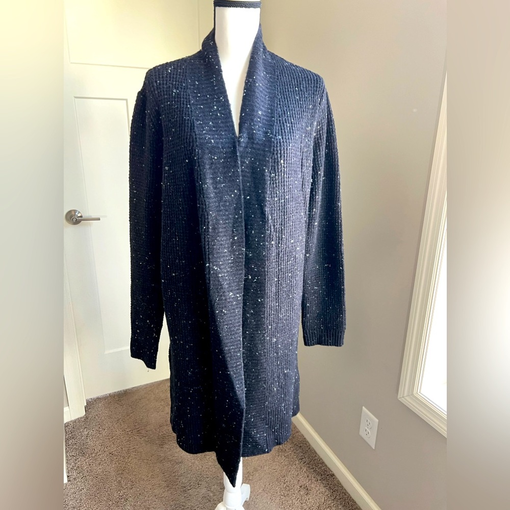 NWT ON XL Cozy Long Cardigan Black & White